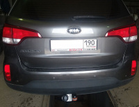 Фаркоп KI 24 для HYUNDAI Santa Fe 2012-2018 / KIA Sorento 2012-2020 Автос, нагрузка 2000/100 кг. С подрезкой бампера от магазина ФаркопРос